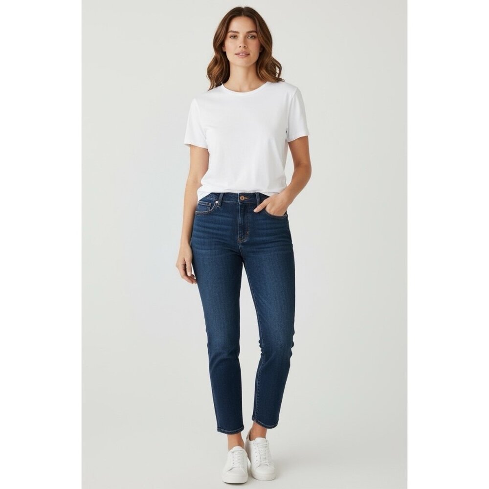 Banana Republic Womens Mid-rise Flare Crop Jeans Dark Blue Size 10/30